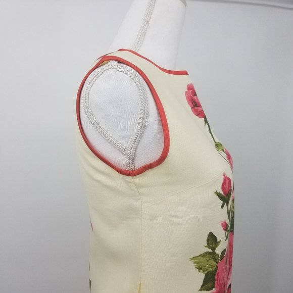 {Vintage} 60s Sheath Dress - Floral Roses - Picture 6 of 12